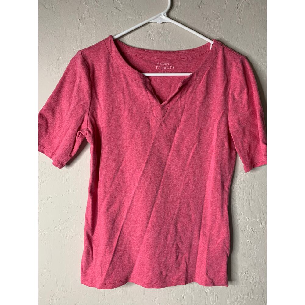 Talbots Tee T-Shirt Women’s Small Pink Short Sleeve Cotton Top